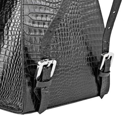 Rucsac negru croco piele