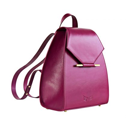 Rucsac magenta piele naturala