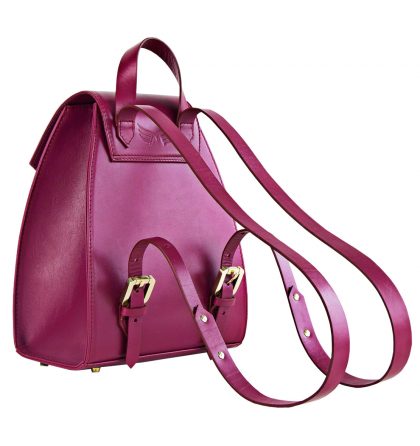 Rucsac magenta piele naturala