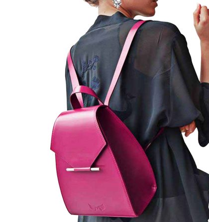 Rucsac magenta piele naturala