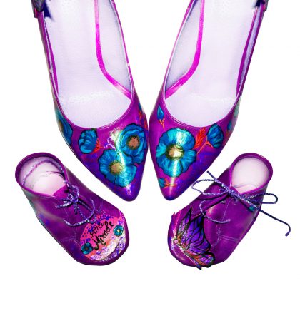 Set piele mama-fiica stiletto botosei