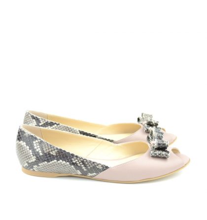 Balerini peep toe piele