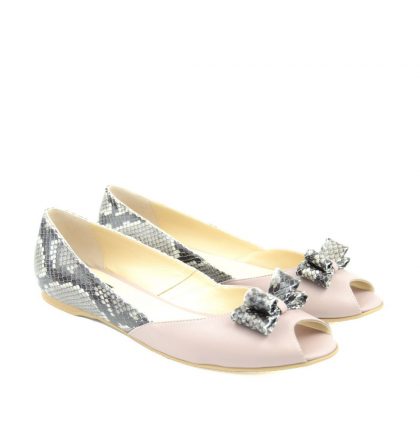 Balerini peep toe piele