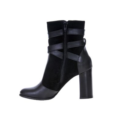 Botine negre dama piele box piele intoarsa