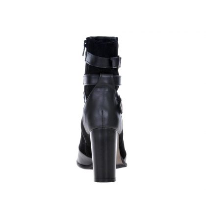 Botine negre dama piele box piele intoarsa