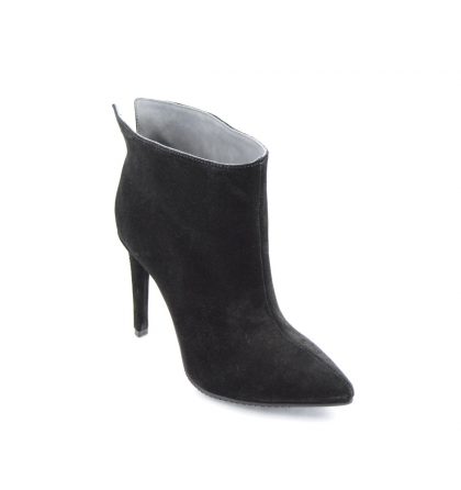 Botine negre scurte piele intoarsa