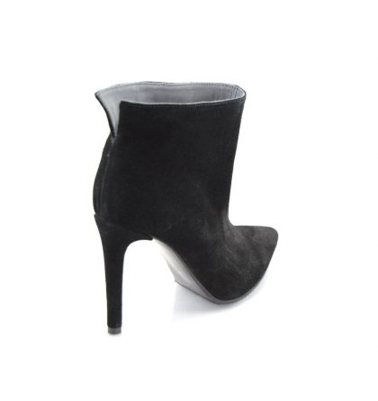 Botine negre scurte piele intoarsa