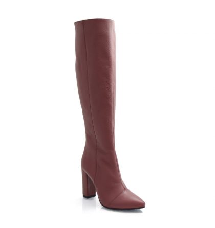 Cizme burgundy piele naturala