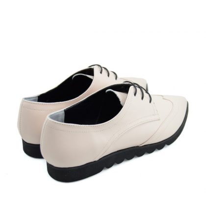 Pantofi oxford piele crem