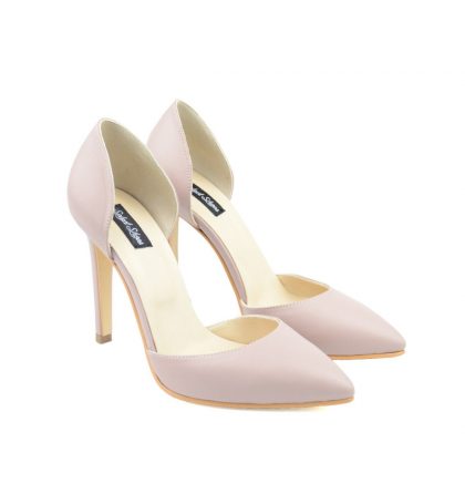 Pantofi piele nude roze