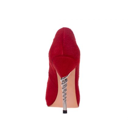 Pantofi stiletto rosii piele ponei