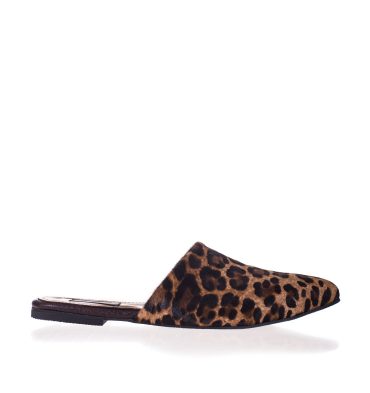 Papuci piele animal print talpa joasa