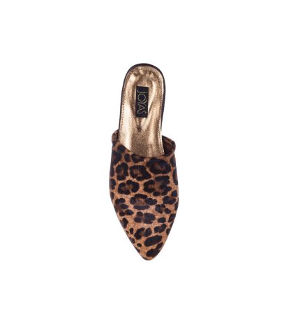 Papuci piele animal print talpa joasa