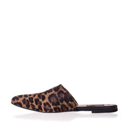 Papuci piele animal print talpa joasa