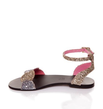 Sandale comode piele glitter