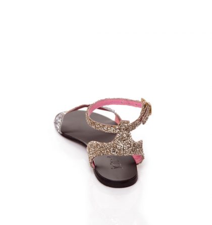 Sandale comode piele glitter