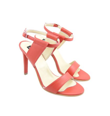 Sandale rosii piele toc inalt