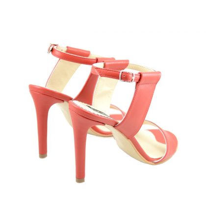 Sandale rosii piele toc inalt