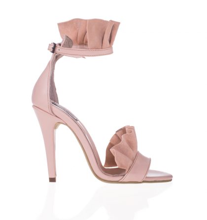 Sandale roz inalte piele box piele intoarsa