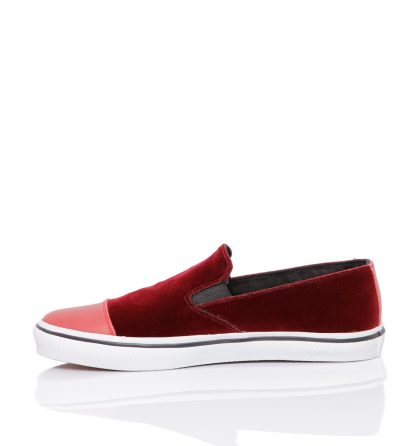 Sneakers dama catifea bordo