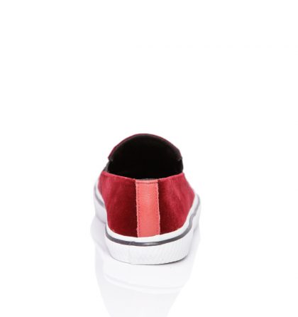 Sneakers dama catifea bordo