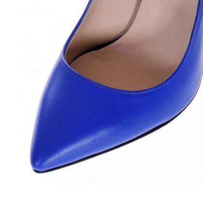 Pantofi albastru electric piele naturala