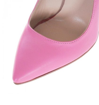 Pantofi roz stiletto piele naturala