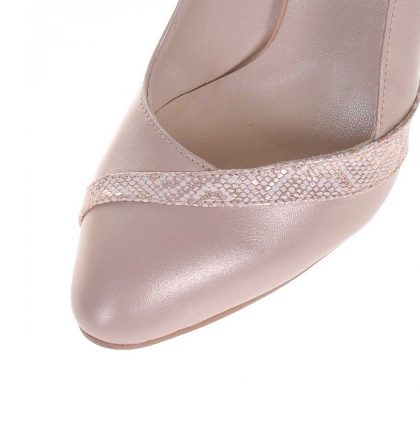 Pantofi dama piele sidefata toc gros