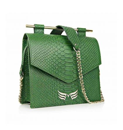 Geanta dama piele verde croco