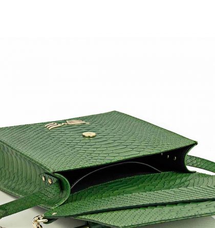 Geanta dama piele verde croco