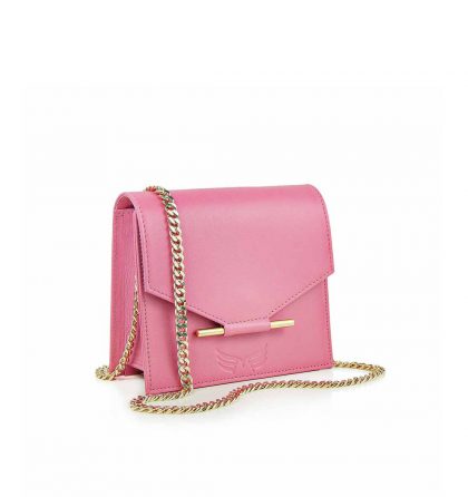 Geanta mini piele roz