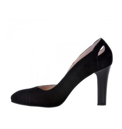 Pantofi office piele intoarsa neagra