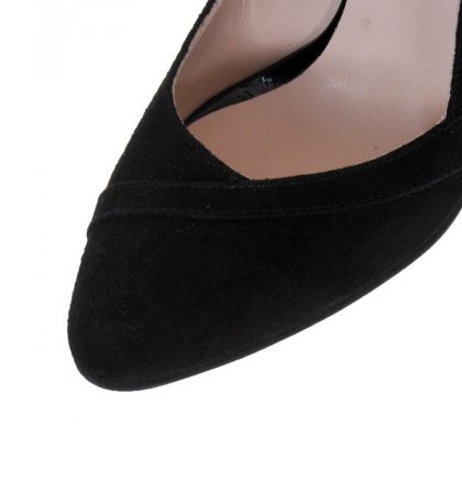 Pantofi office piele intoarsa neagra