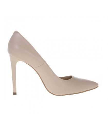 Pantofi stiletto nude toc inalt piele naturala