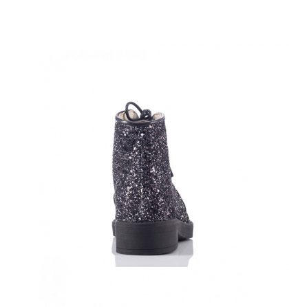 Ghete talpa joasa piele glitter