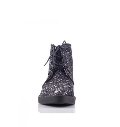 Ghete talpa joasa piele glitter