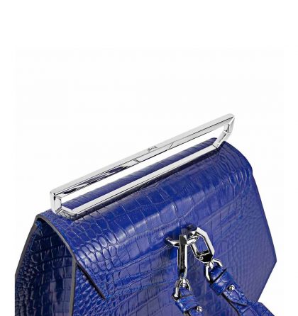 Rucsac piele albastru croco hexagonal