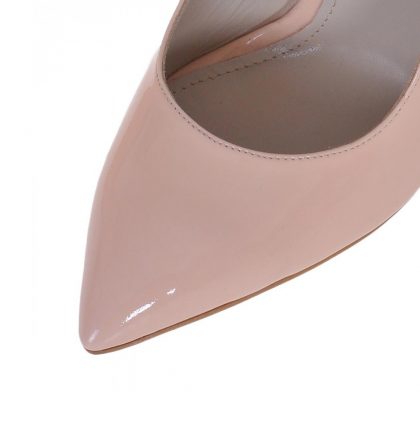 Pantofi stiletto nude roze piele lacuita