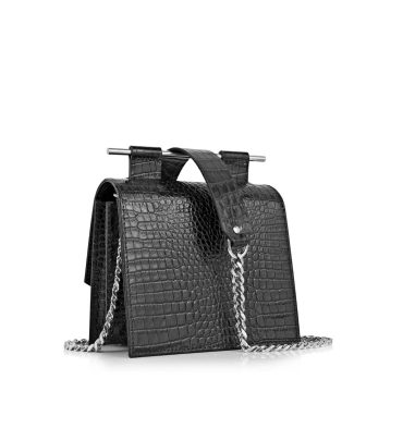 Geanta dama piele negru croco