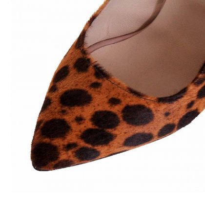 Pantofi stiletto animal print piele ponei