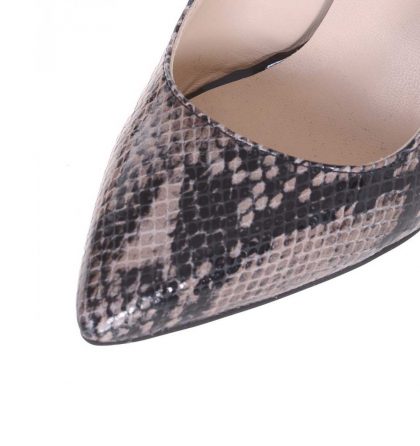 Pantofi stiletto piele imprimeu sarpe