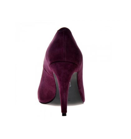 Pantofi stiletto piele intoarsa mov