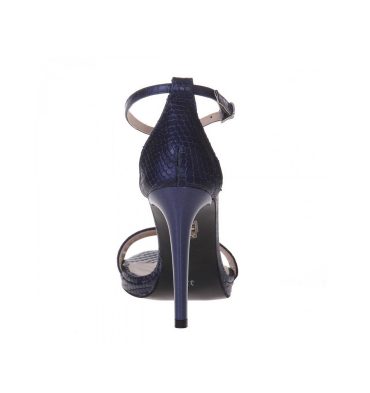 Sandale elegante piele albastra imprimeu sarpe