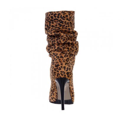 Botine stiletto piele animal print