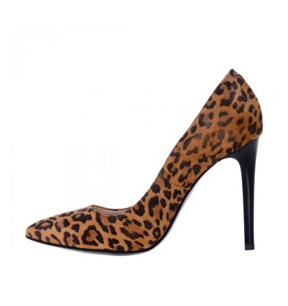 Pantofi stiletto piele animal print