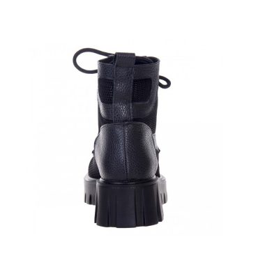 Bocanci de vara din piele neagra si plasa neagra