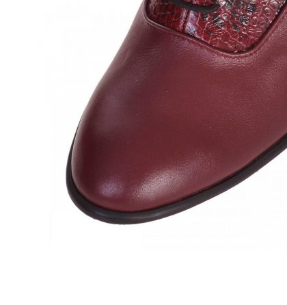 Botine comode piele bordo imprimeu sarpe