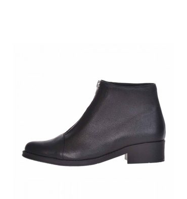 Ghete negre scurte piele naturala talpa joasa