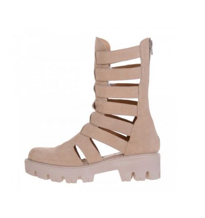 Ghete nude piele intoarsa decupate