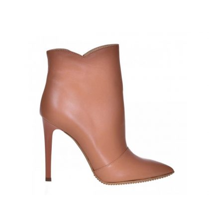 Botine dama stiletto piele cappuccino